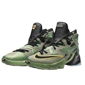 2016 Nike LeBron Size 13 All Star Northern Lights Green Black Alligator